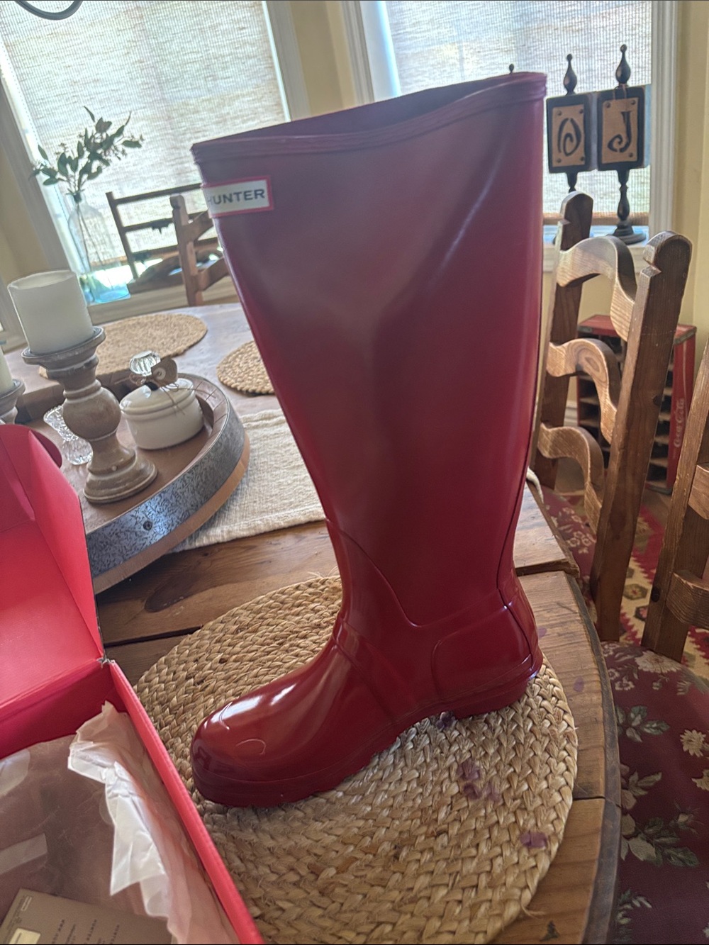 Hunter Women’s Glossy Red Tall Rain Boot